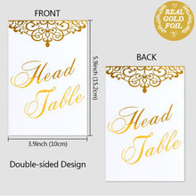 Load image into Gallery viewer, Double side paper table place card with gold foil - 25pcs