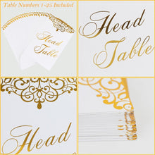 Load image into Gallery viewer, Double side paper table place card with gold foil - 25pcs