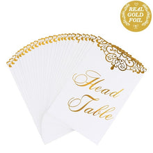 Load image into Gallery viewer, Double side paper table place card with gold foil - 25pcs