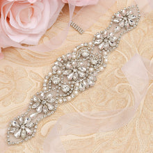Load image into Gallery viewer, Silver Rhinestones Belt for Bridesmaids' dresses