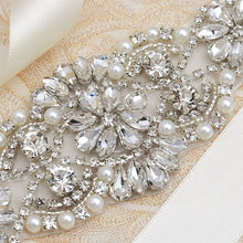 Load image into Gallery viewer, Silver Rhinestones Belt for Bridesmaids' dresses