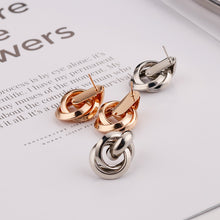 Load image into Gallery viewer, Gold/Silver alloy drop earrings