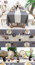 Load image into Gallery viewer, Beige Crochet Lace Table Runner with Tassel Cotton