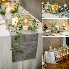 Load image into Gallery viewer, Rustic Burlap Table Runner/Linen Jute Imitated