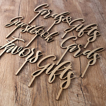Load image into Gallery viewer, Freestanding calligraphy signs for gifts, cards, favors and guestbooks