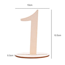 Load image into Gallery viewer, Wooden Table numbers - 10pcs  1-10/ 11-20