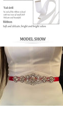 Load image into Gallery viewer, Silver Rhinestones Belt for Bridesmaids' dresses