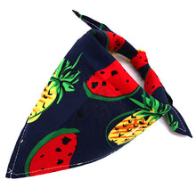 Load image into Gallery viewer, Fur-ends -  Bandana with fruit print scarf (Adjustable Size) for the big day!