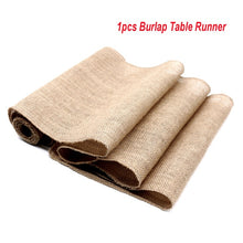 Load image into Gallery viewer, Rustic Burlap Table Runner/Linen Jute Imitated