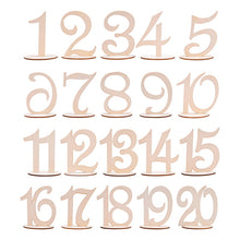 Load image into Gallery viewer, Wooden Table numbers - 10pcs  1-10/ 11-20