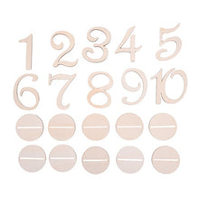 Load image into Gallery viewer, Wooden Table numbers - 10pcs  1-10/ 11-20