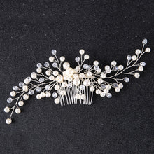 Load image into Gallery viewer, Floral crystal hair accessories with comb