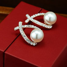 Load image into Gallery viewer, Pearl drop earrings (Bowknot Dangle)
