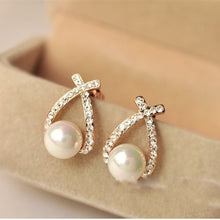 Load image into Gallery viewer, Pearl drop earrings (Bowknot Dangle)