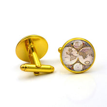 Load image into Gallery viewer, World map cufflinks for men