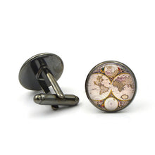 Load image into Gallery viewer, World map cufflinks for men