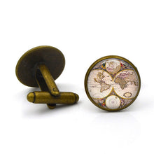 Load image into Gallery viewer, World map cufflinks for men