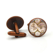 Load image into Gallery viewer, World map cufflinks for men
