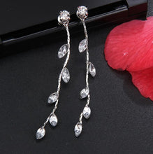 Load image into Gallery viewer, Silver colour crystal earrings