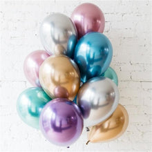 Load image into Gallery viewer, Gold and Black Latex Balloon &amp; Marble Metallic Balloon