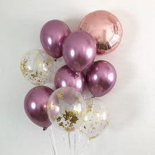 Load image into Gallery viewer, Gold and Black Latex Balloon &amp; Marble Metallic Balloon