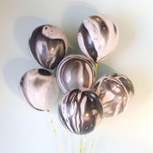 Load image into Gallery viewer, Gold and Black Latex Balloon &amp; Marble Metallic Balloon