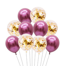 Load image into Gallery viewer, Gold and Black Latex Balloon &amp; Marble Metallic Balloon