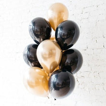 Load image into Gallery viewer, Gold and Black Latex Balloon &amp; Marble Metallic Balloon