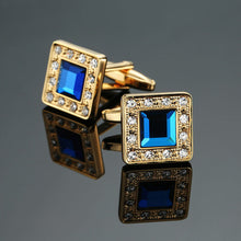 Load image into Gallery viewer, Cufflinks for men (Crown, Crystal, Gold and Silver)