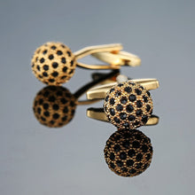 Load image into Gallery viewer, Cufflinks for men (Crown, Crystal, Gold and Silver)
