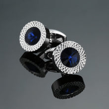 Load image into Gallery viewer, Cufflinks for men (Crown, Crystal, Gold and Silver)