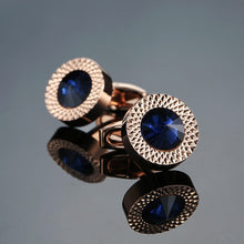 Load image into Gallery viewer, Cufflinks for men (Crown, Crystal, Gold and Silver)