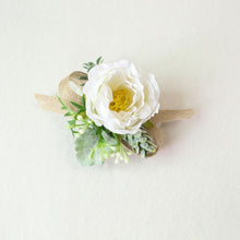 Load image into Gallery viewer, Boutonnieres - White Pink Silk Roses