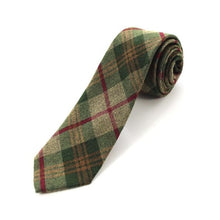 Load image into Gallery viewer, Cotton 2.4'' skinny plaid solid cashmere tie