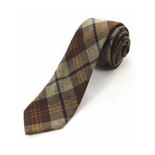 Load image into Gallery viewer, Cotton 2.4'' skinny plaid solid cashmere tie