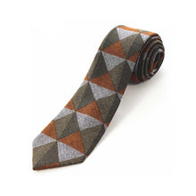 Load image into Gallery viewer, Cotton 2.4'' skinny plaid solid cashmere tie