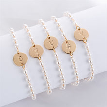 Load image into Gallery viewer, Bridesmaid gift idea - Initial letter bracelet (Gold Stainless Steel)