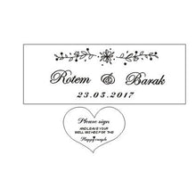 Load image into Gallery viewer, Wedding guest book with hearts, personalized name and date
