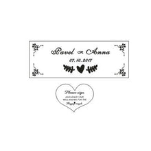 Load image into Gallery viewer, Wedding guest book with hearts, personalized name and date
