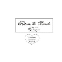 Load image into Gallery viewer, Wedding guest book with hearts, personalized name and date