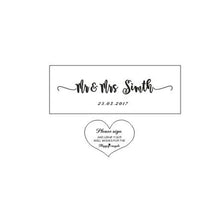 Load image into Gallery viewer, Wedding guest book with hearts, personalized name and date