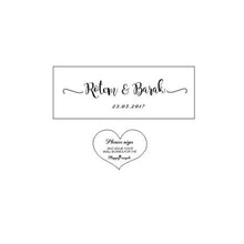 Load image into Gallery viewer, Wedding guest book with hearts, personalized name and date