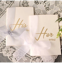 Load image into Gallery viewer, Bride and groom vows card / oath card with ribbon