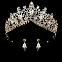 Load image into Gallery viewer, Wedding crown/tiara with earrings