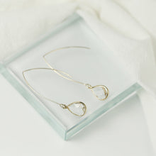 Load image into Gallery viewer, Simple Gold/White/Blue crystal water drop earrings