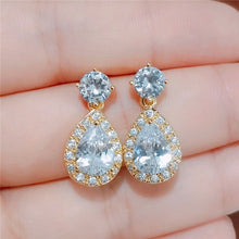 Load image into Gallery viewer, Zircons classic water drop earrings