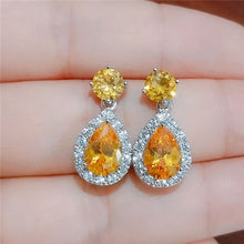 Load image into Gallery viewer, Zircons classic water drop earrings