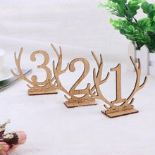 Load image into Gallery viewer, Freestanding wooden table numbers - 20pcs Number 1-20