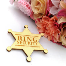 Load image into Gallery viewer, "Ring Security" Wooden ring bearer badge