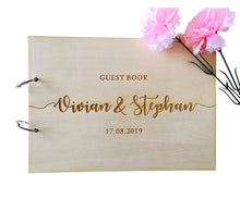 Load image into Gallery viewer, Calligraphy guest book with personalized name and date